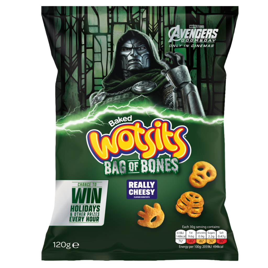 Wotsits Bag of Bones Cheese Corn Puffs Sharing Snacks 120g