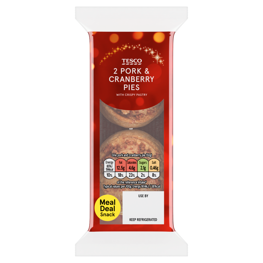 Tesco 2 Pork & Cranberry Pies 100g