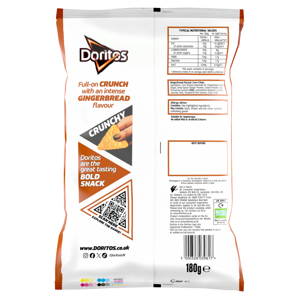Doritos Limited Edition Gingerbread Tortilla Chips Sharing Crisps 180g