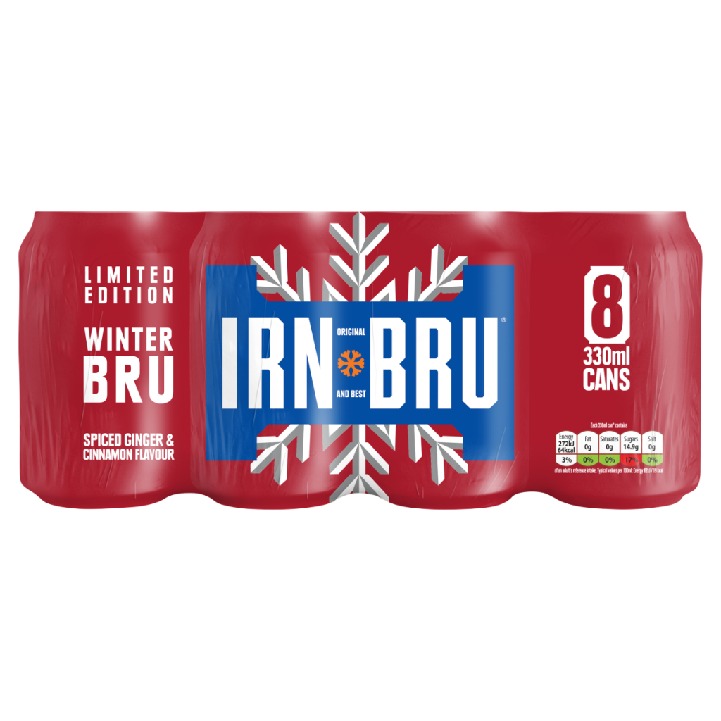 Irn-Bru Limited Edition Winter Bru Spiced Ginger & Cinnamon Flavour 8 x 330ml