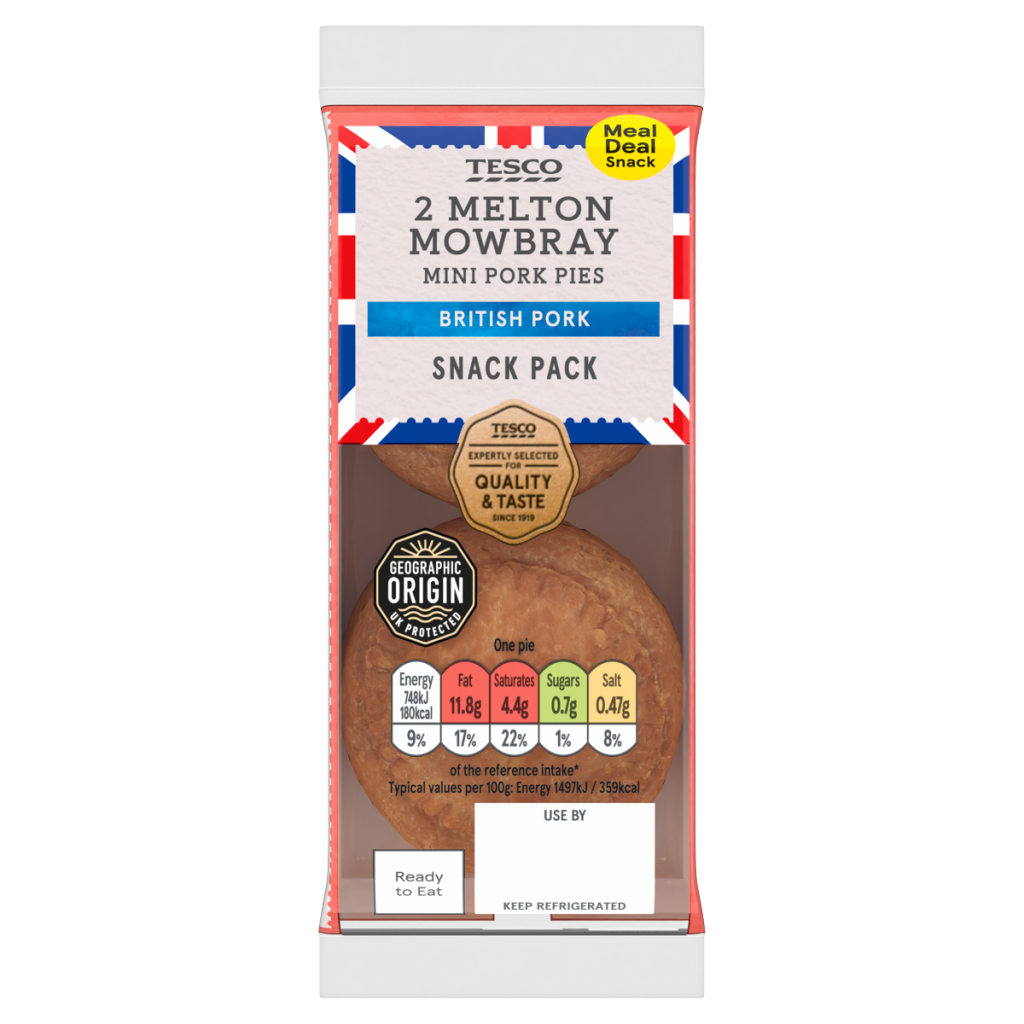 Tesco 2 Melton Mowbray Pork Pies 100g