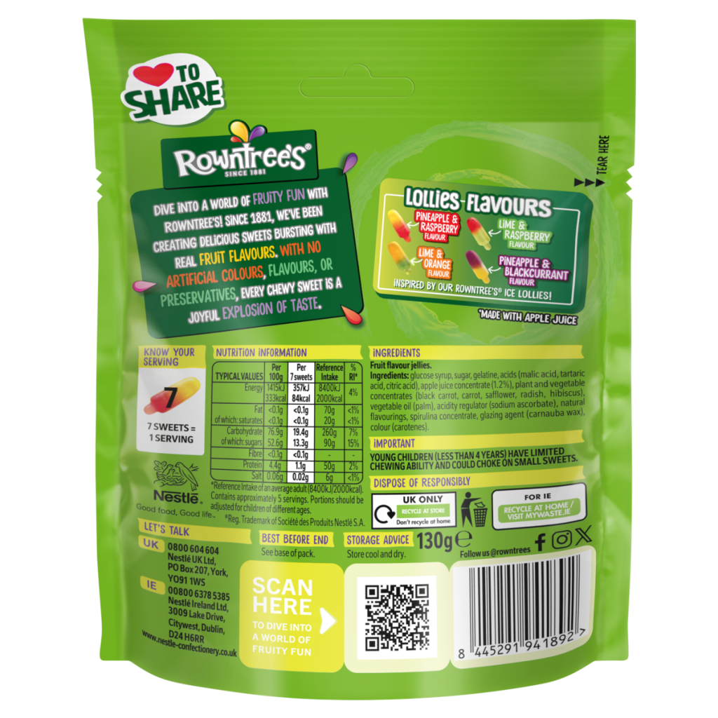 Rowntrees Fruit Pastilles Other Soft Sugar 130g