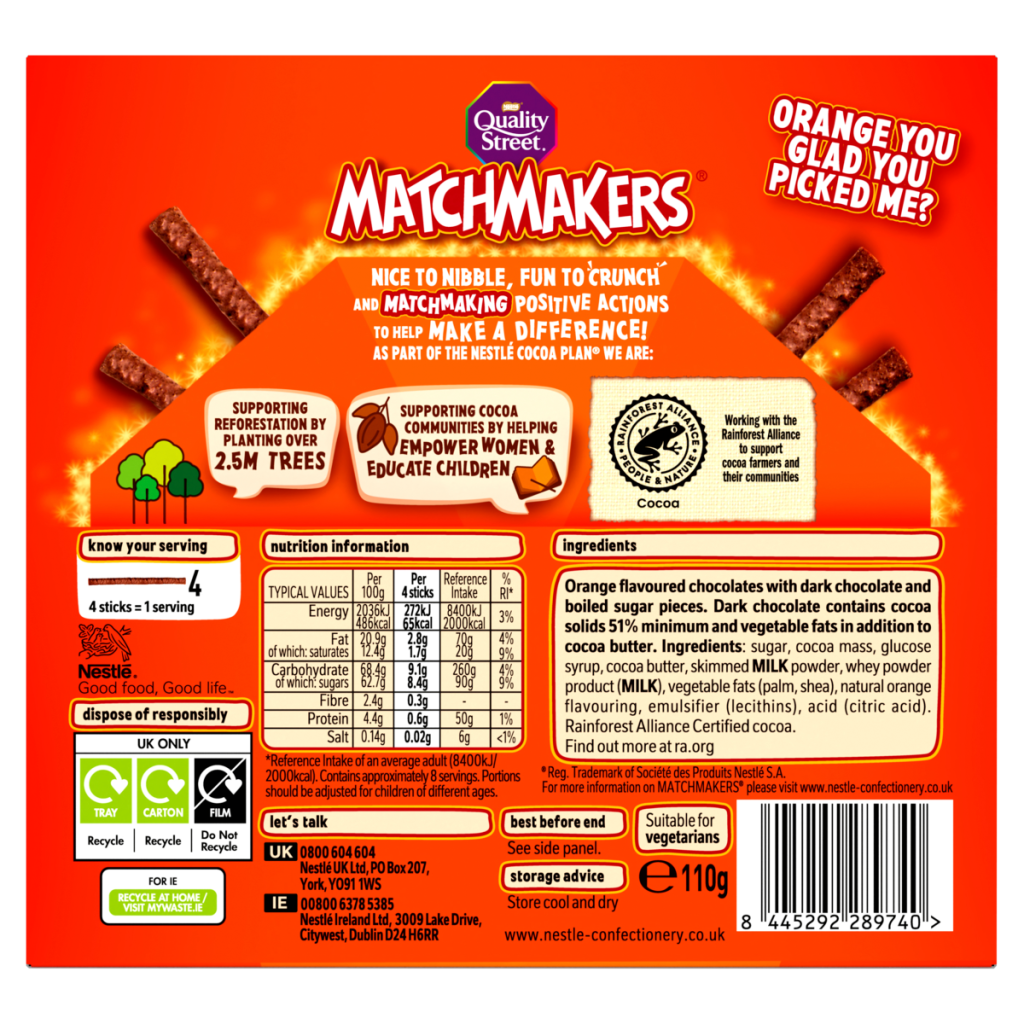 Quality Street Matchmakers Zingy Orange 110g