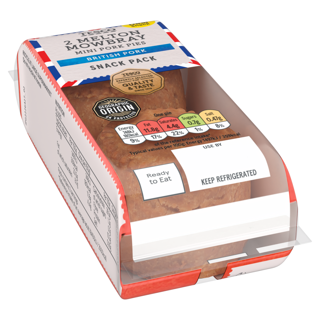 Tesco 2 Melton Mowbray Pork Pies 100g