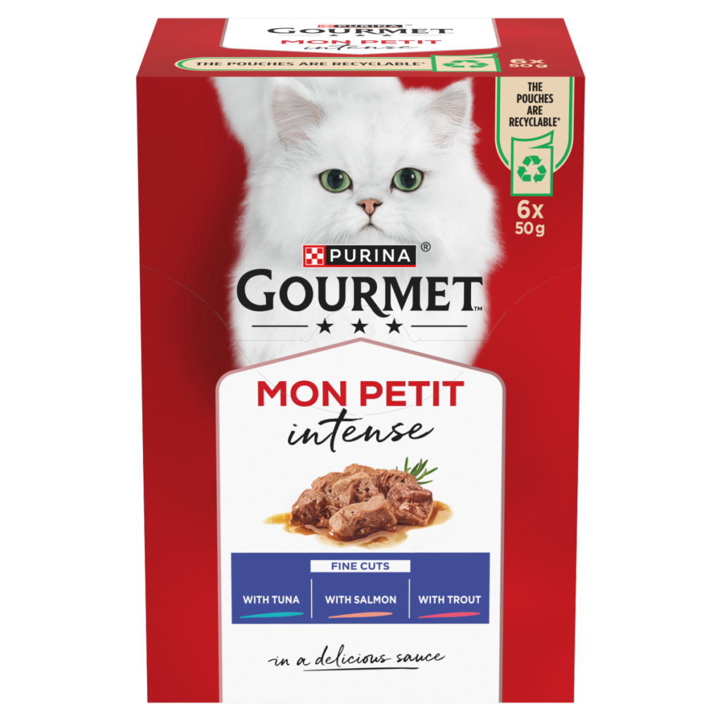 GOURMET Mon Petit Intense Tuna, Salmon, Trout Wet Cat Food 6x50g