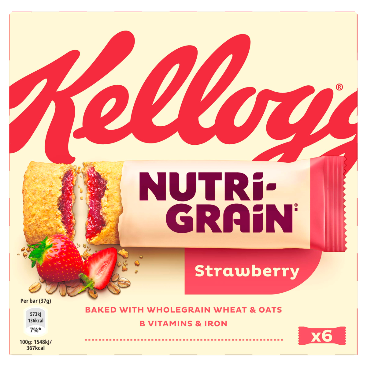 Kellogg’s Nutri-Grain Strawberry 6 x 37g (222g)