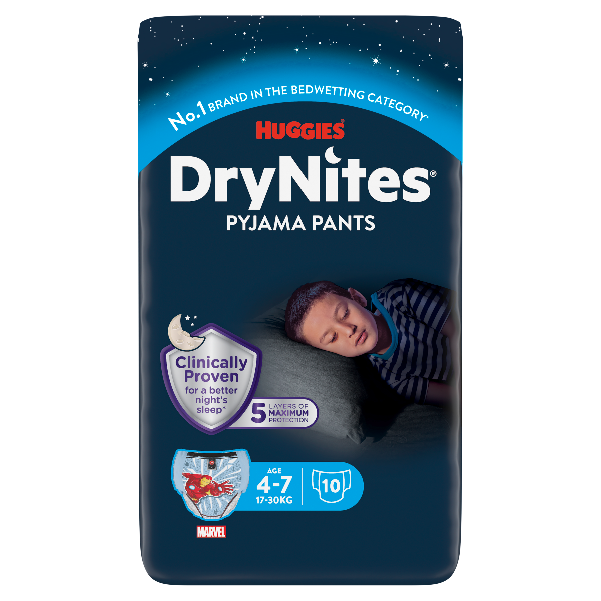 DryNites 10 Pyjama Pants Age 4-7 17-30kg