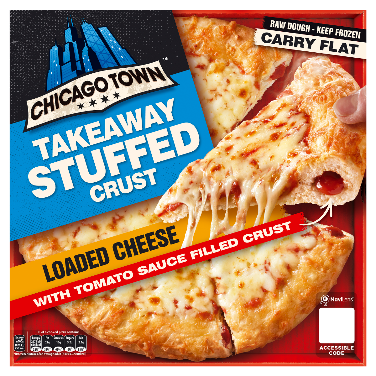 Chicago Town Takeaway Stuffed Crust Loaded Cheese Pizza 480g