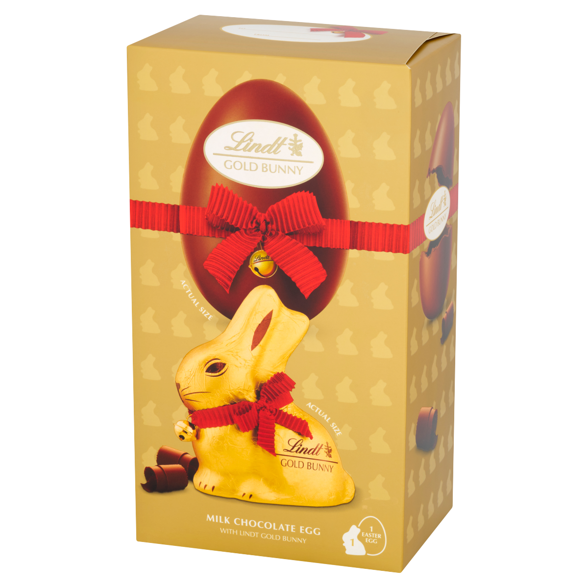 Lindt MILK CHOCOLATE EGG WITH LINDT GOLD BUNNY 195g