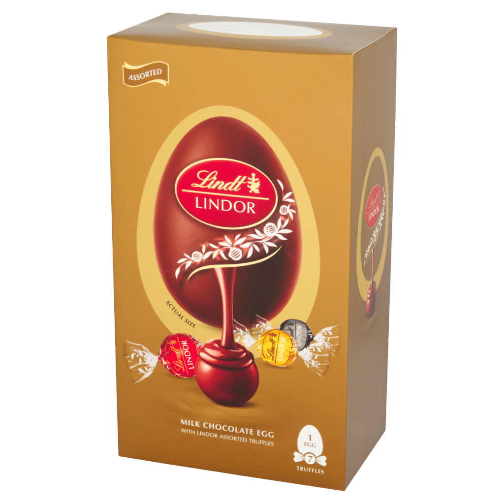 Lindt LINDOR MILK CHOCOLATE EGG WITH LINDOR ASSORTED TRUFFLES 183g
