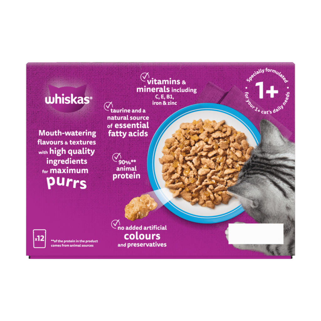 WHISKAS 1+ FISH Favourites Wet Cat Food Pouches in Jelly 12 x 85g