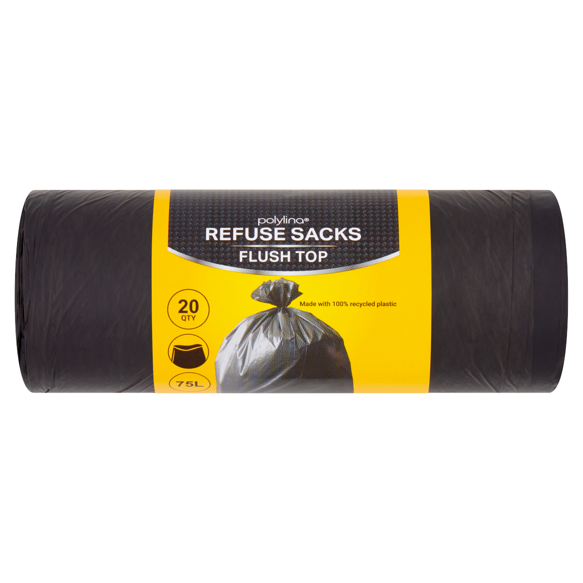 Polylina 20 Refuse Sacks Flush Top 75L