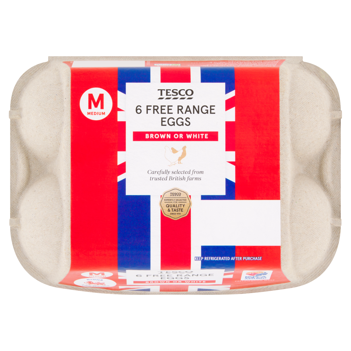 Tesco 6 Medium Free Range Eggs