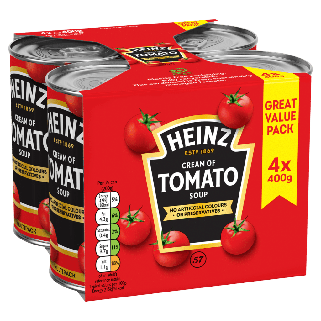Heinz Cream of Tomato Tinned Soup 4 x 400g