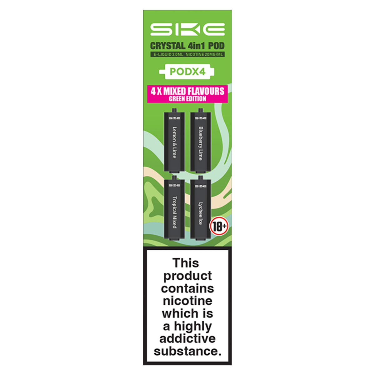 SKE Crystal 4in1 Pod Mixed Flavours Green Edition