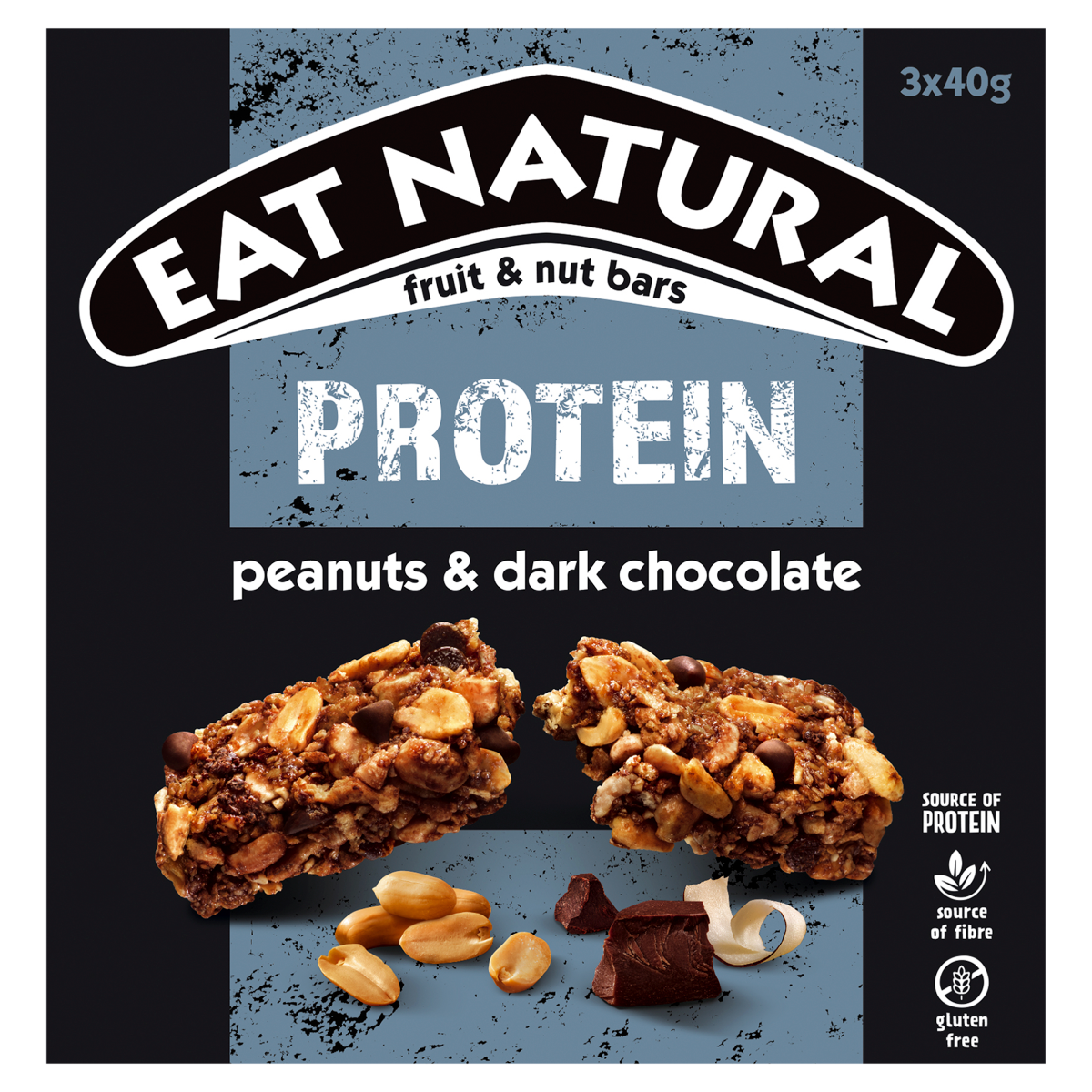 Eat Natural Protein Peanuts & Dark Chocolate Fruit & Nut Bars 3 x 40g