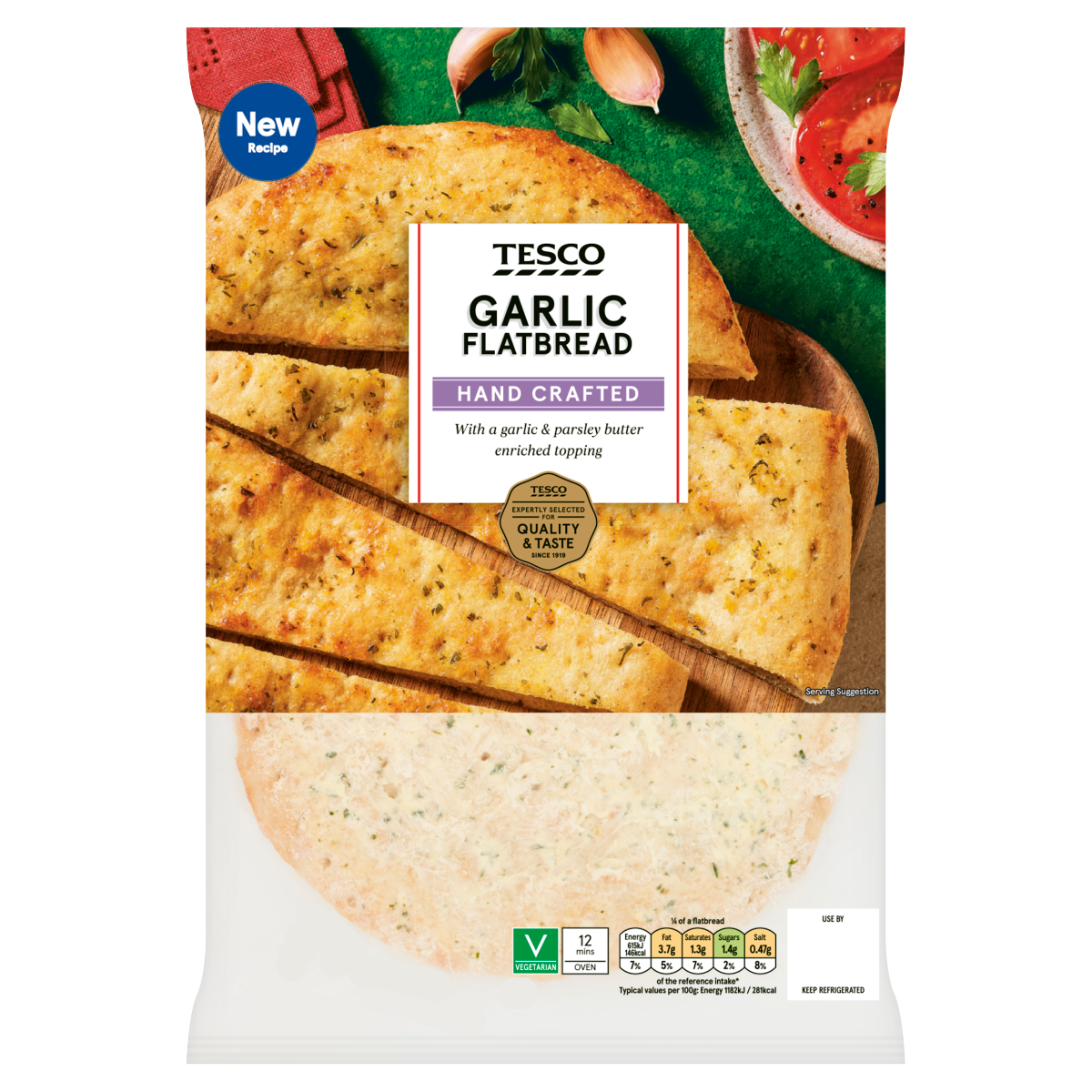 Tesco Garlic Flatbread 225g