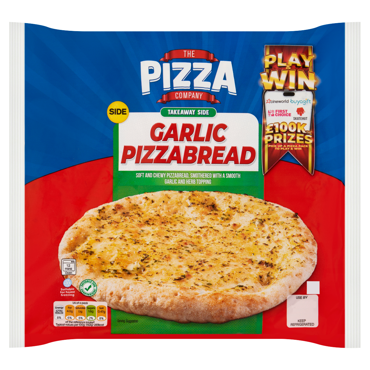 The Pizza Company TakeAway Side Garlic Pizzabread 247g