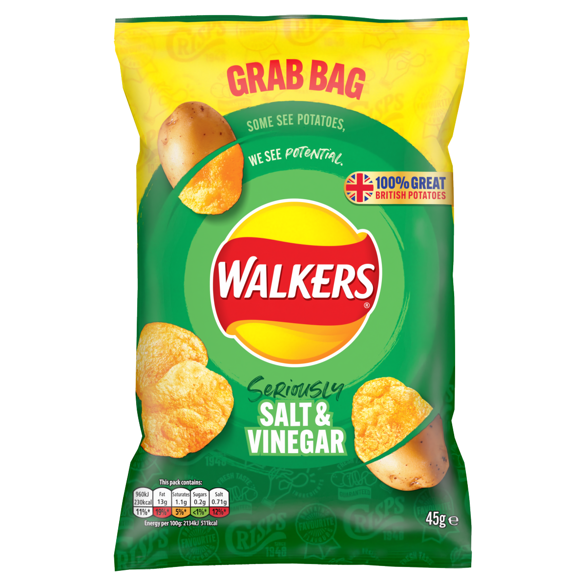 Walkers Salt & Vinegar Crisps 45g