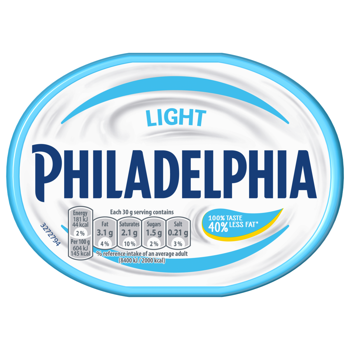 Philadelphia Light Soft Cream Cheese The same great taste with 40% Less Fat Tub 165 g