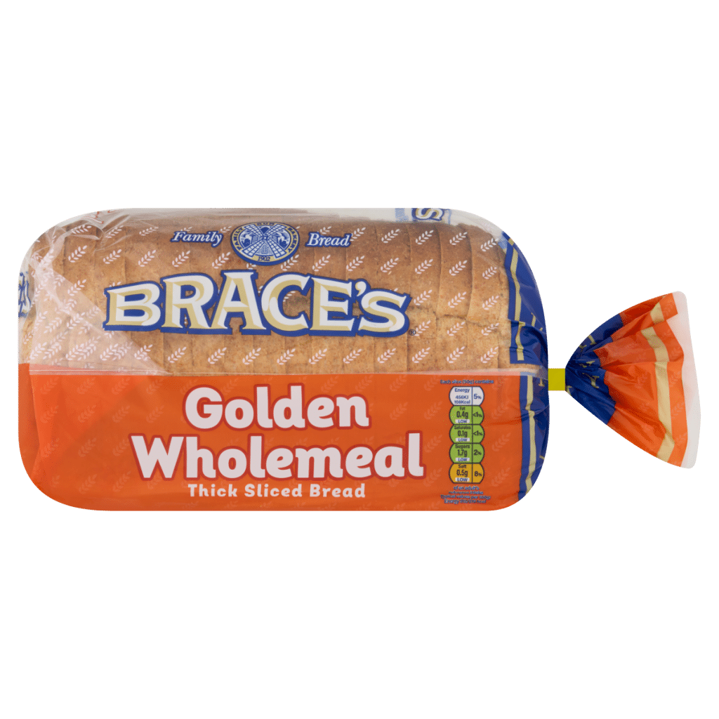 Brace’s Family Bread Golden Wholemeal Thick Sliced Bread 800g