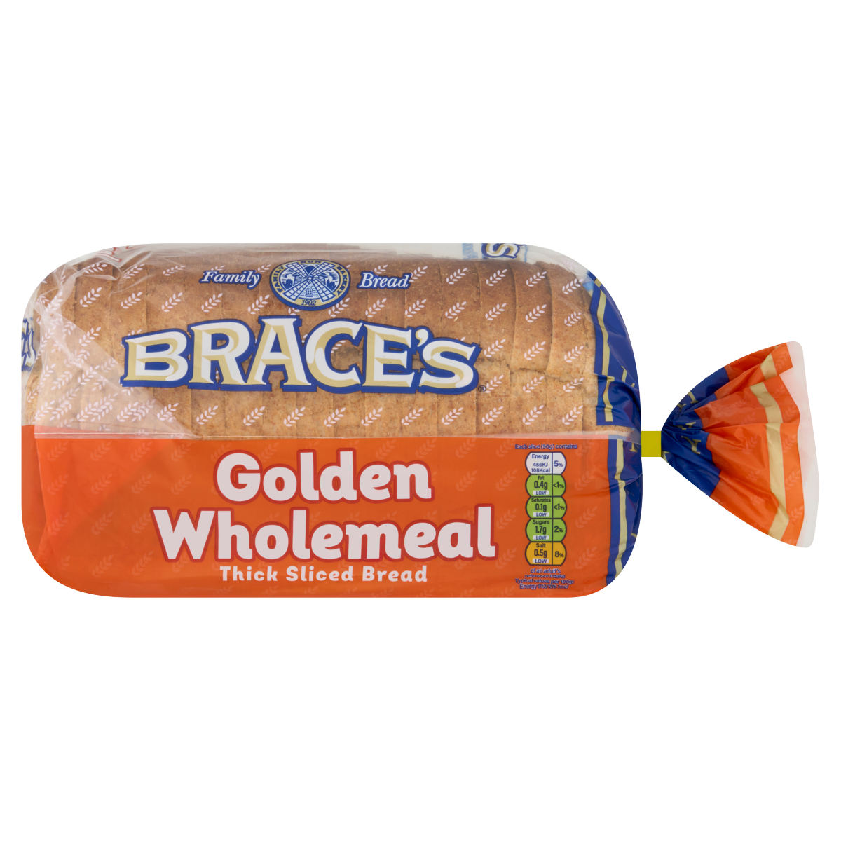Brace’s Family Bread Golden Wholemeal Thick Sliced Bread 800g