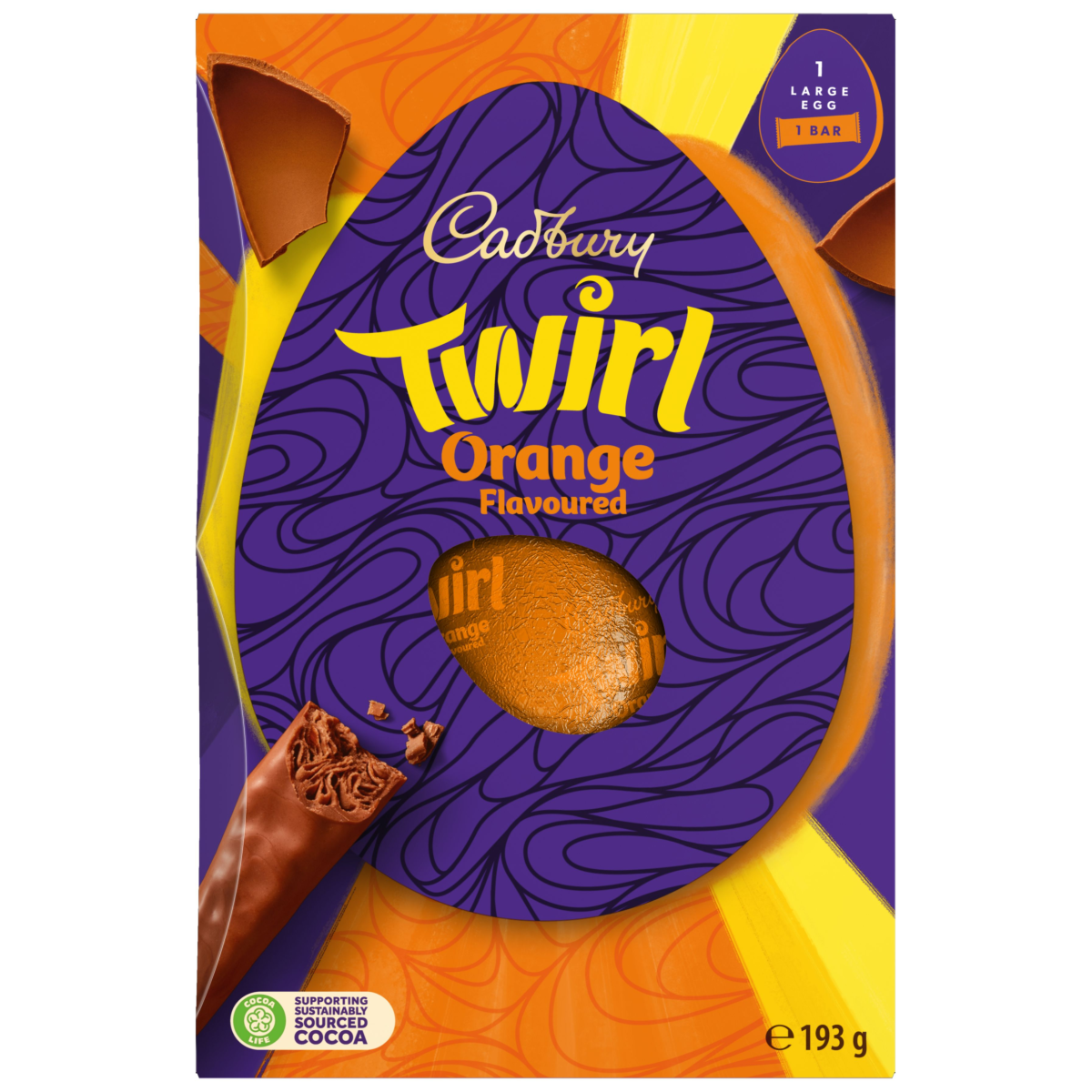 Cadbury Twirl Orange Large Chocolate Easter Egg 193 g