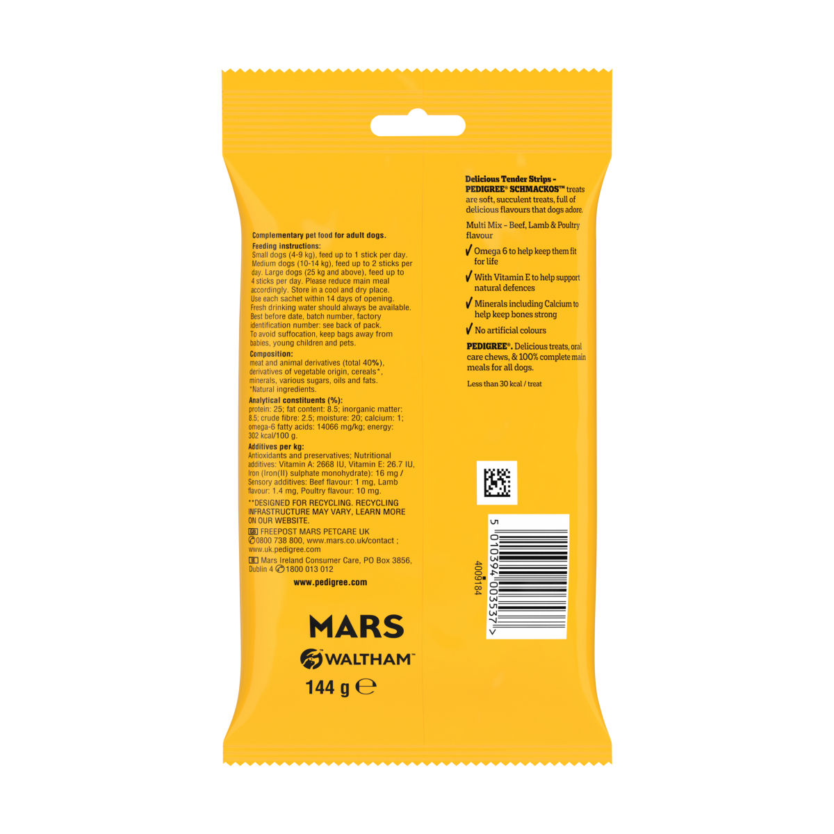 PEDIGREE SCHMACKOS Multi Mix Dog Treats Beef Poultry Lamb 20 Strips