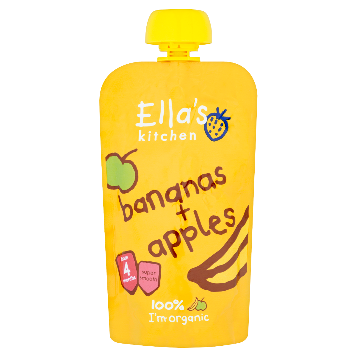 Ella’s Kitchen Organic Bananas and Apples Baby Pouch 4+ Months 120g