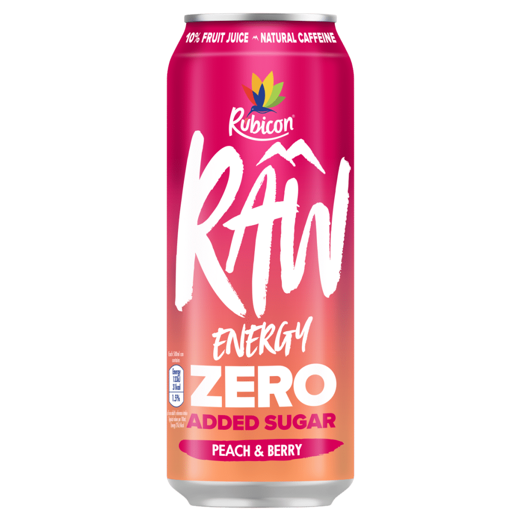 Rubicon Raw Energy Peach & Berry 500ml