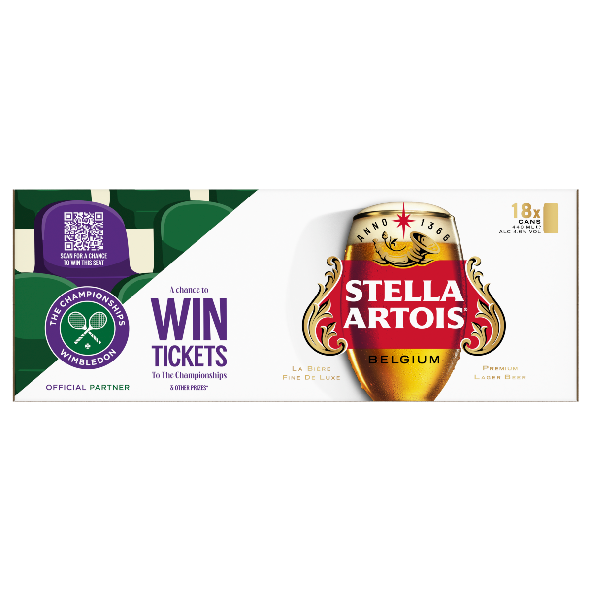 Stella Artois Belgium Premium Lager Beer 18 x 440ml