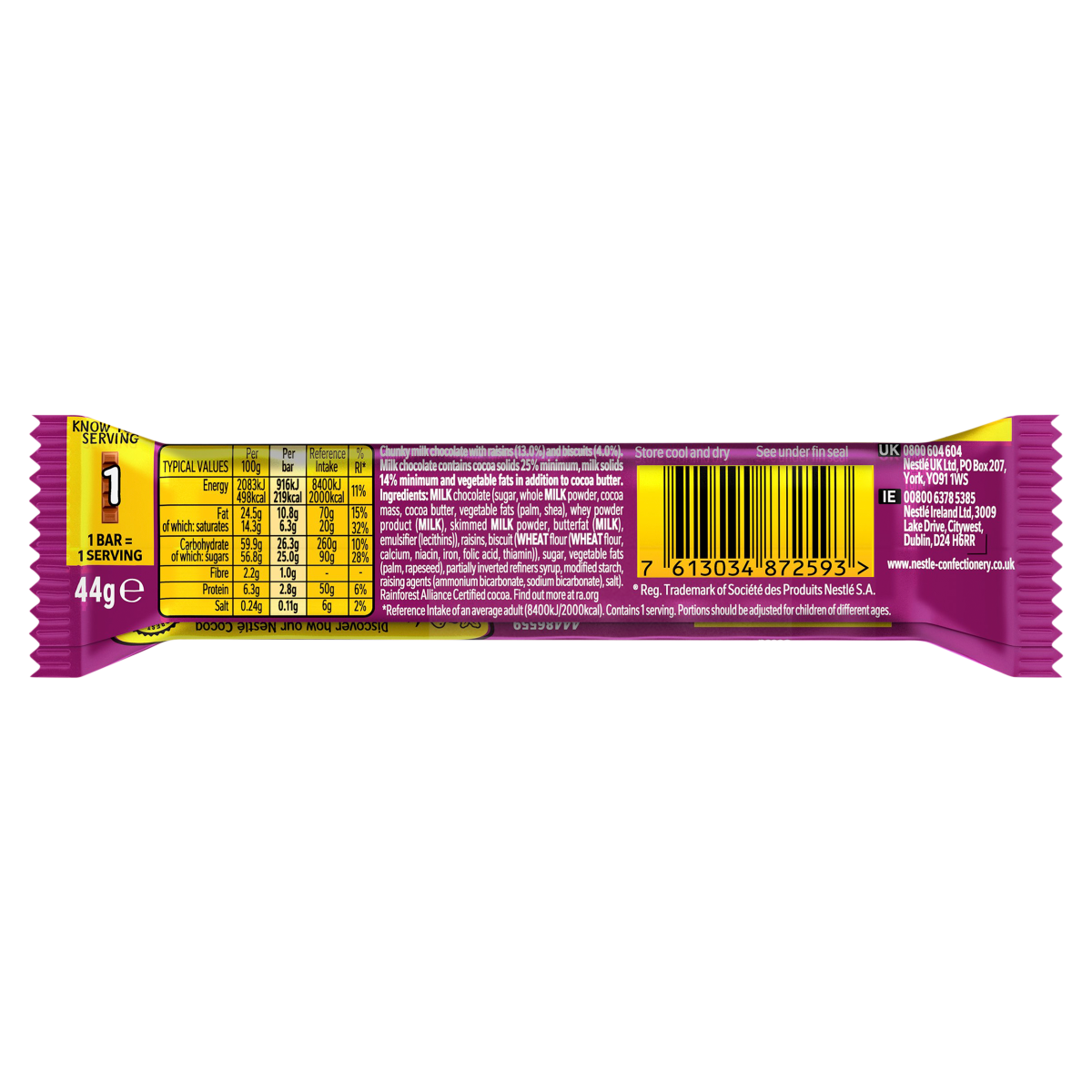 Yorkie Raisin & Biscuit 44g