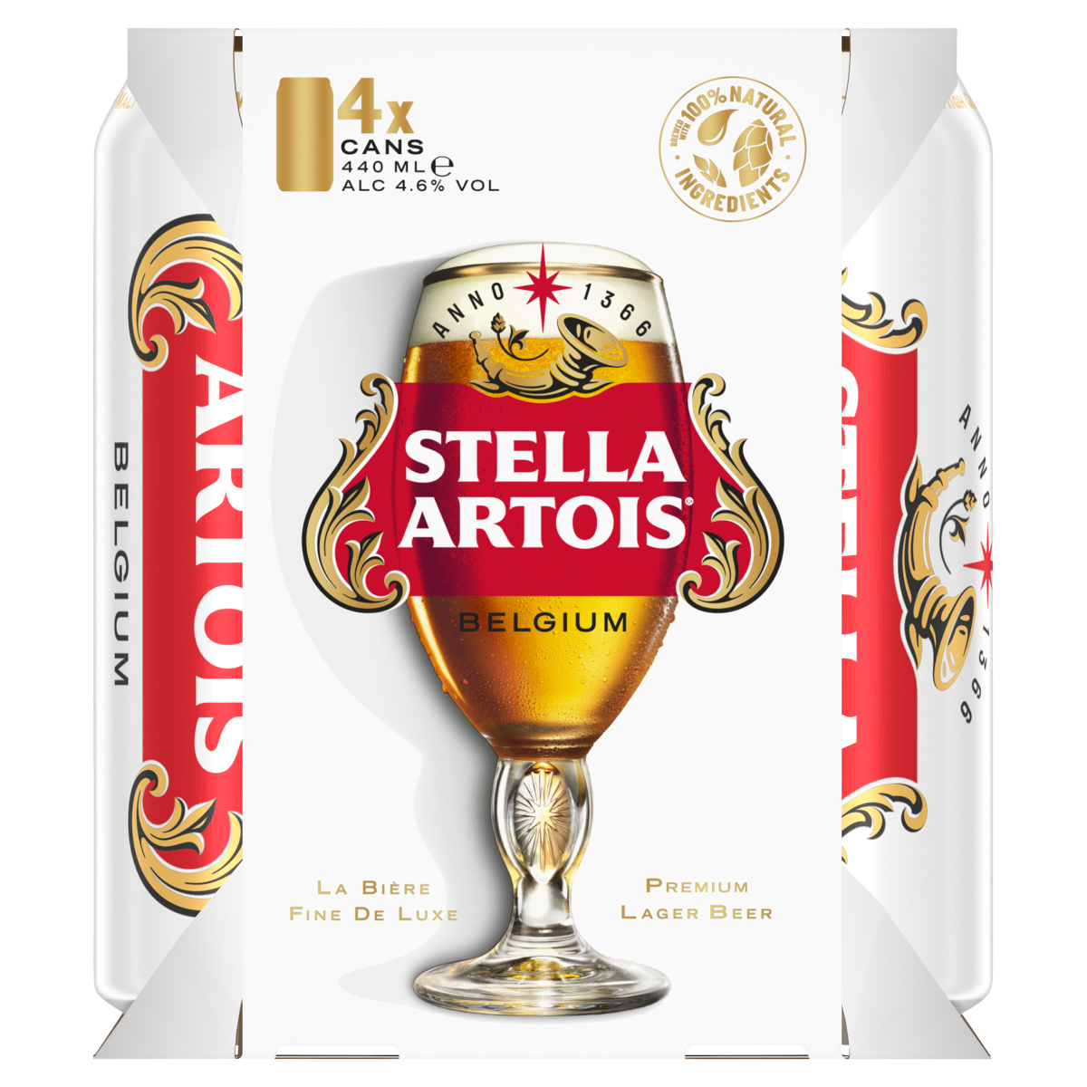 Stella Artois Belgium Premium Lager Beer 4 x 440ml
