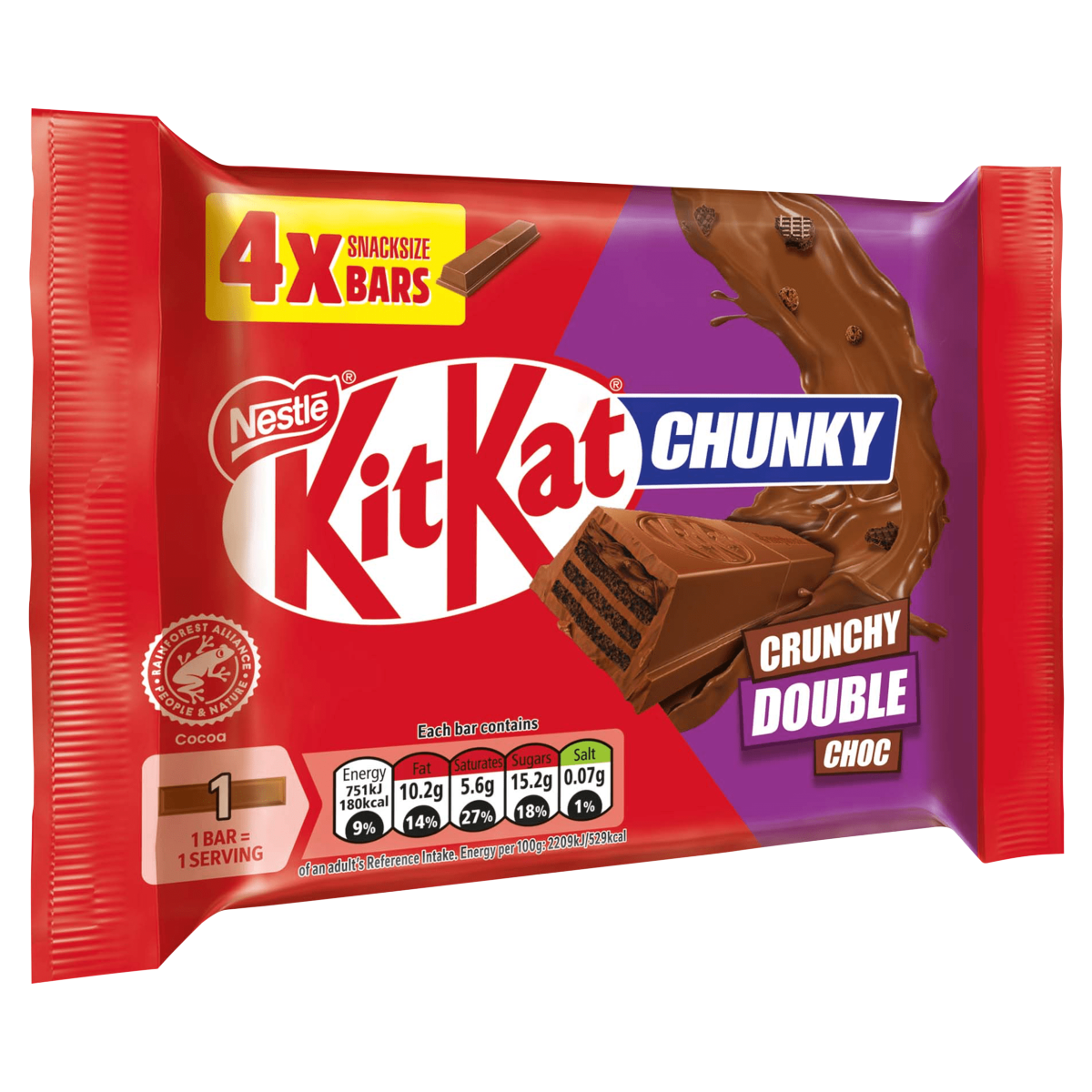 KitKat Chunky Crunchy Double Choc Bars 4 x 34g (136g)