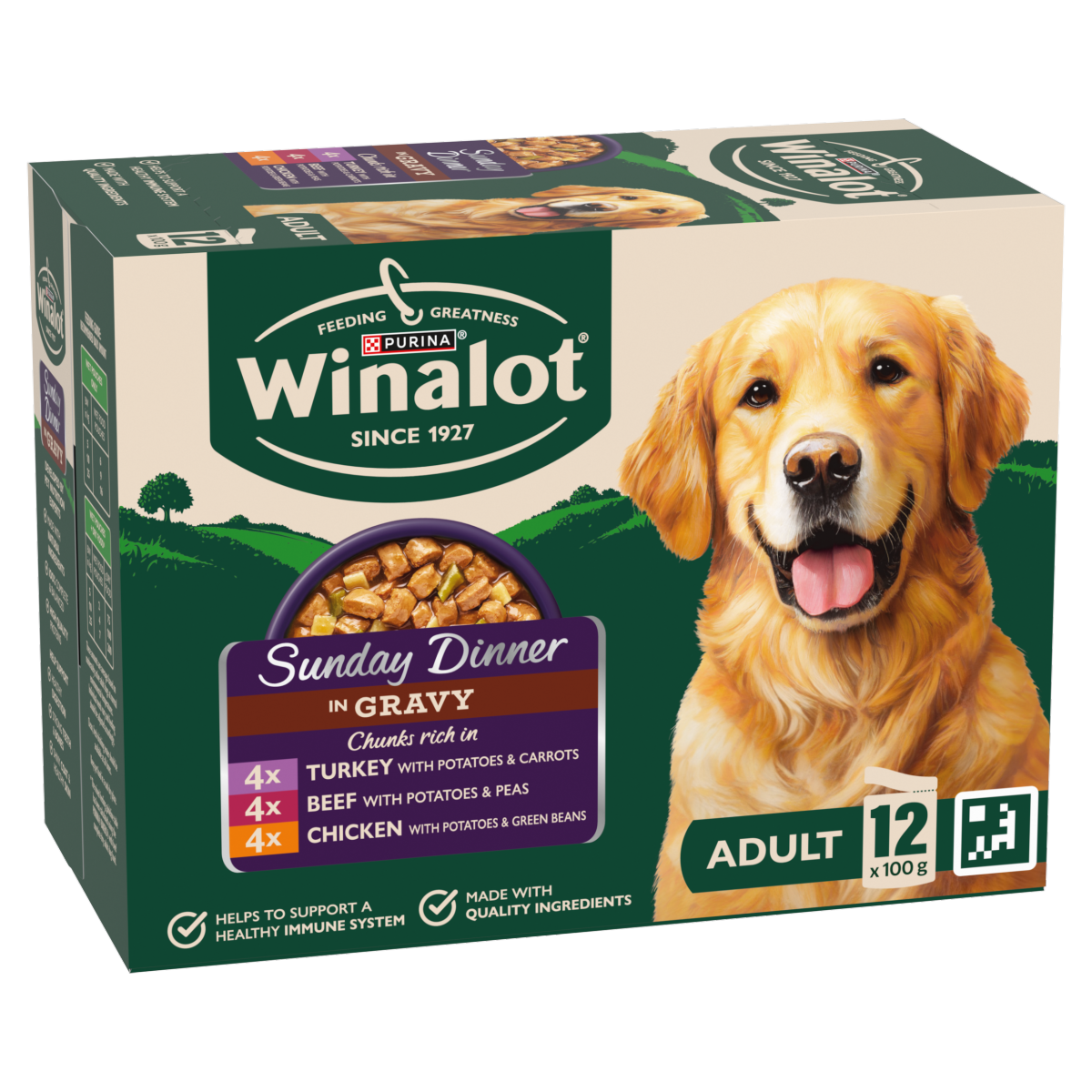 WINALOT Sunday Dinner Mixed in Gravy Wet Dog Food 12x100g