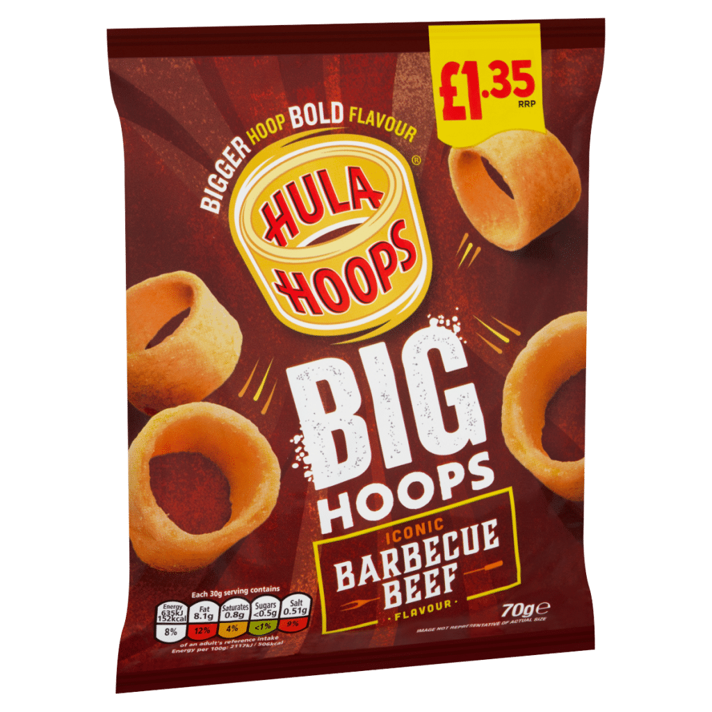 Hula Hoops Iconic Barbecue Beef Flavour Big Hoops 70g
