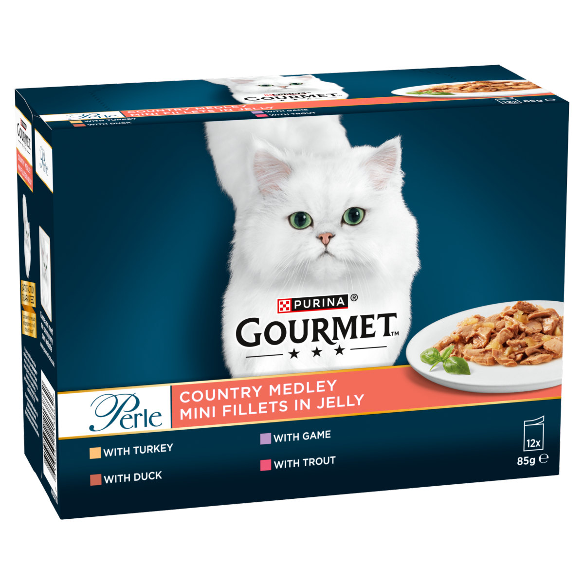 GOURMET Perle Country Medley Mini Fillets in Jelly Wet Cat Food 12x85g