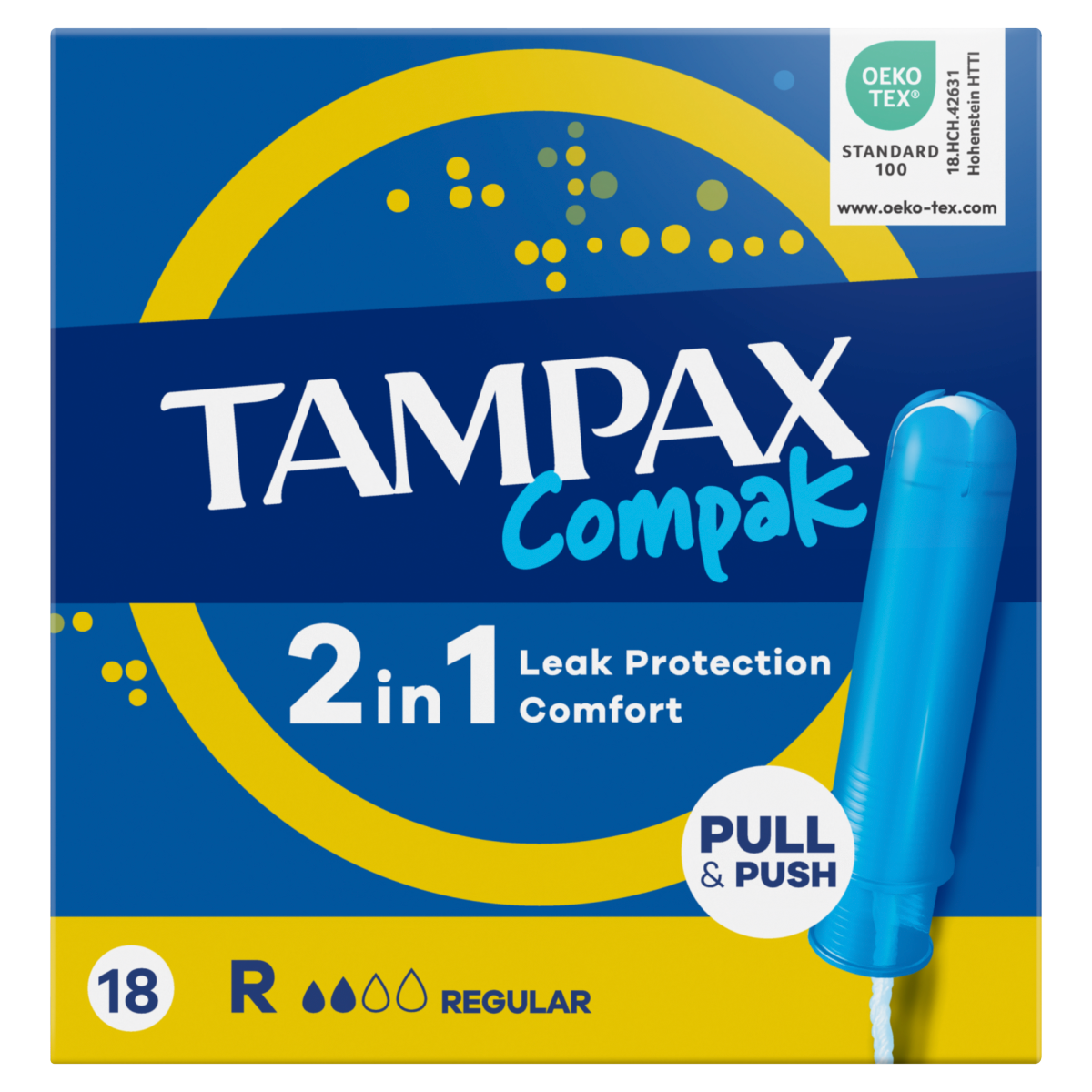 Tampax Compak Regular Tampons With Applicator x18