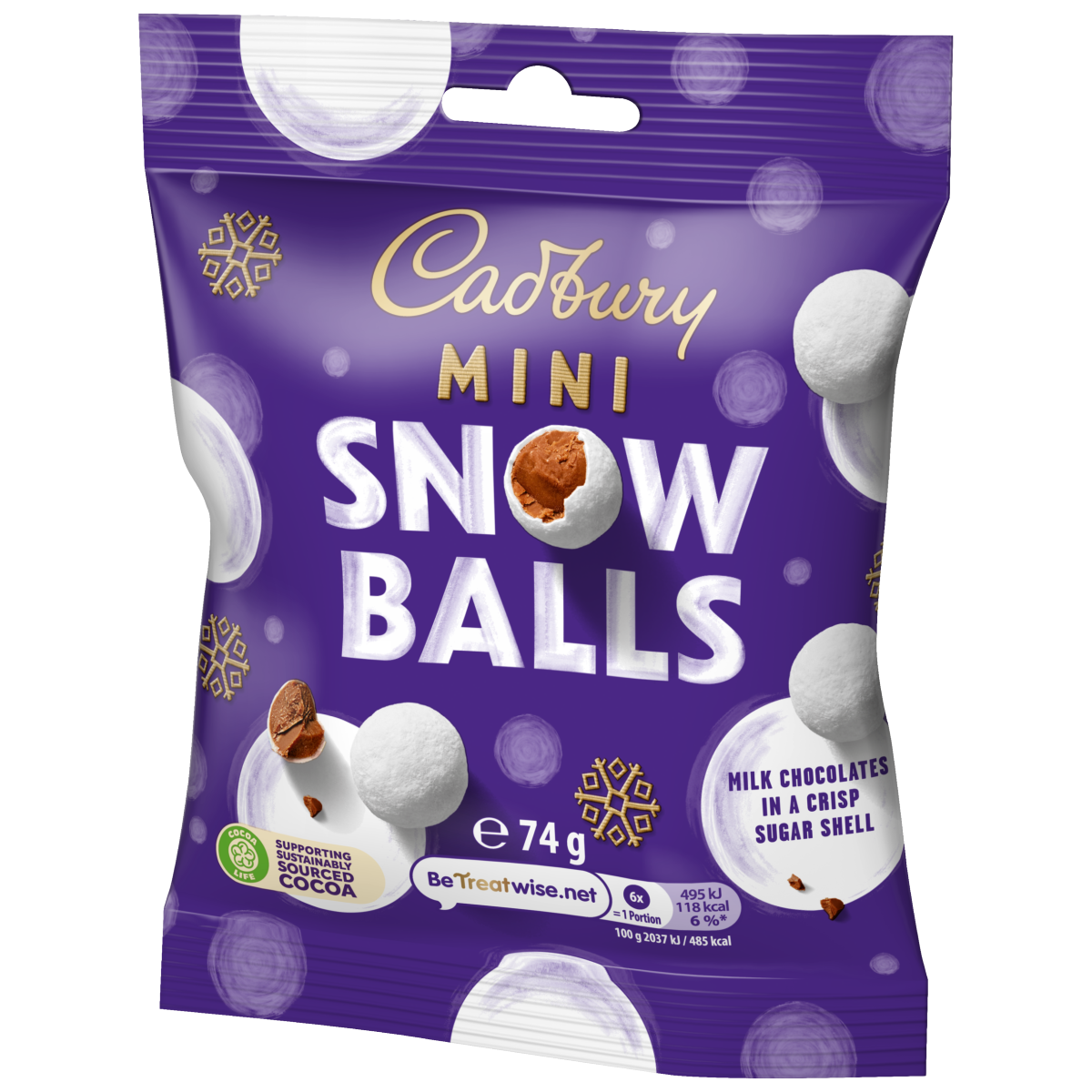Cadbury Dairy Milk Chocolate Mini Snow Balls 74g