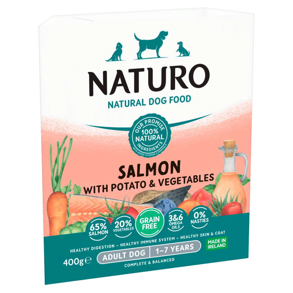 Naturo Natural Dog Food Salmon with Potato & Vegetables Adult Dog 1-7 Years 400g