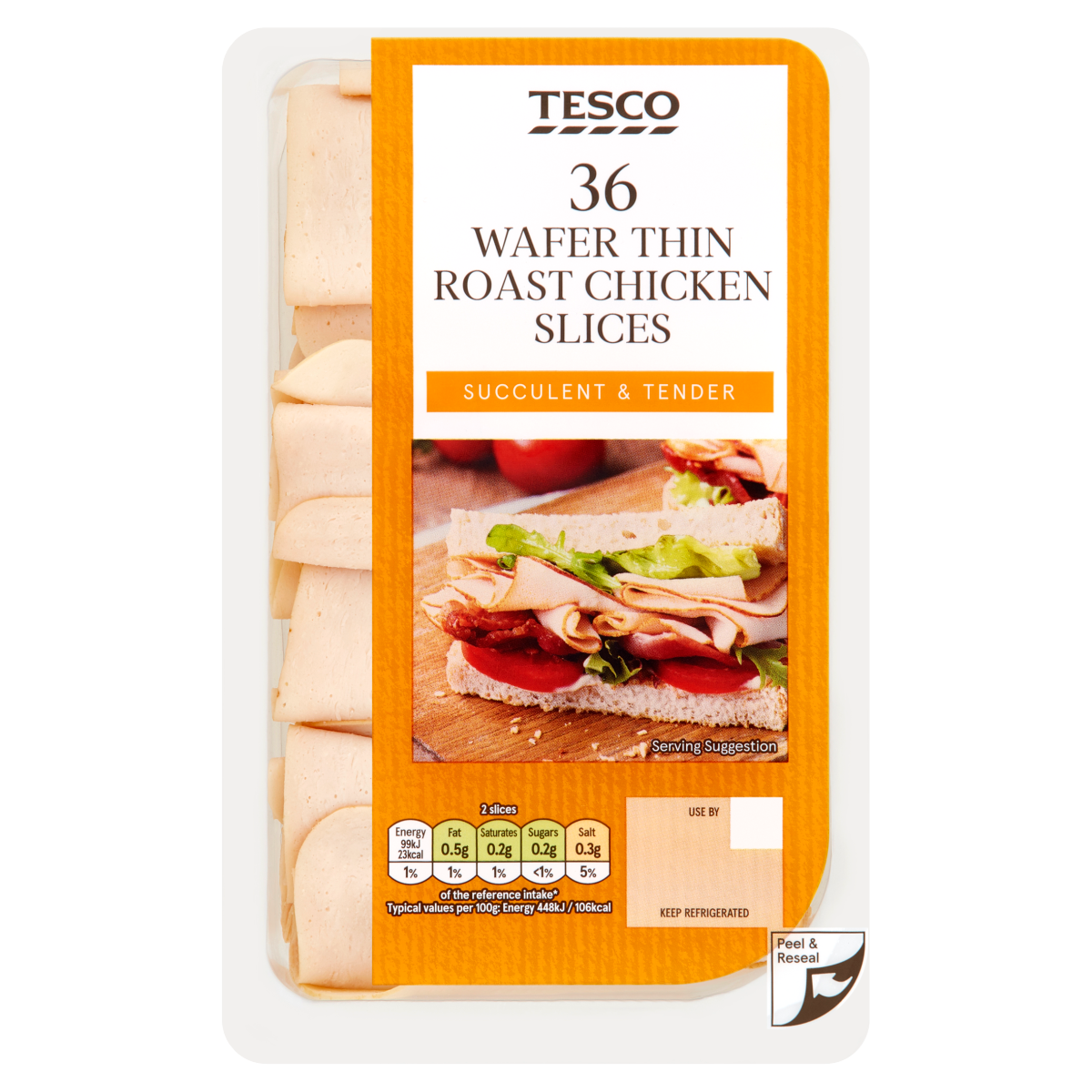 Tesco 36 Wafer Thin Roast Chicken Slices 400g