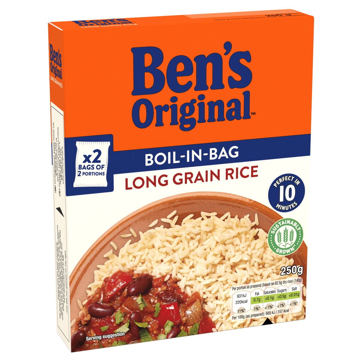 Bens Original Boil In Bag Long Grain Rice 2 x 125g