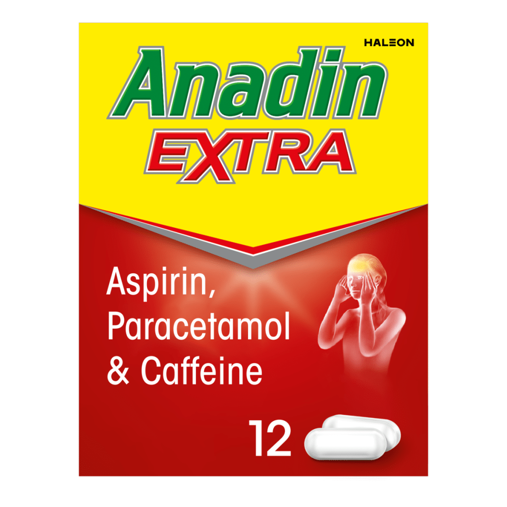 Anadin Extra Aspirin, Paracetamol, & Caffeine Caplets, 12s