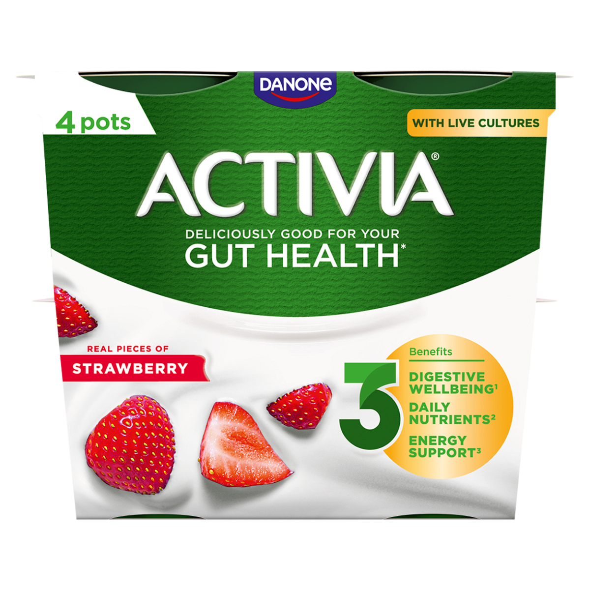 Activia Strawberry Gut Health 4 x 115g