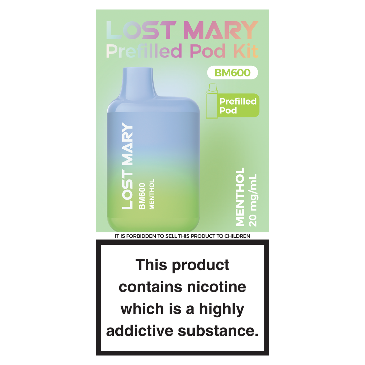 Lost Mary BM600 Menthol Prefilled Pod Kit 20mg/ml