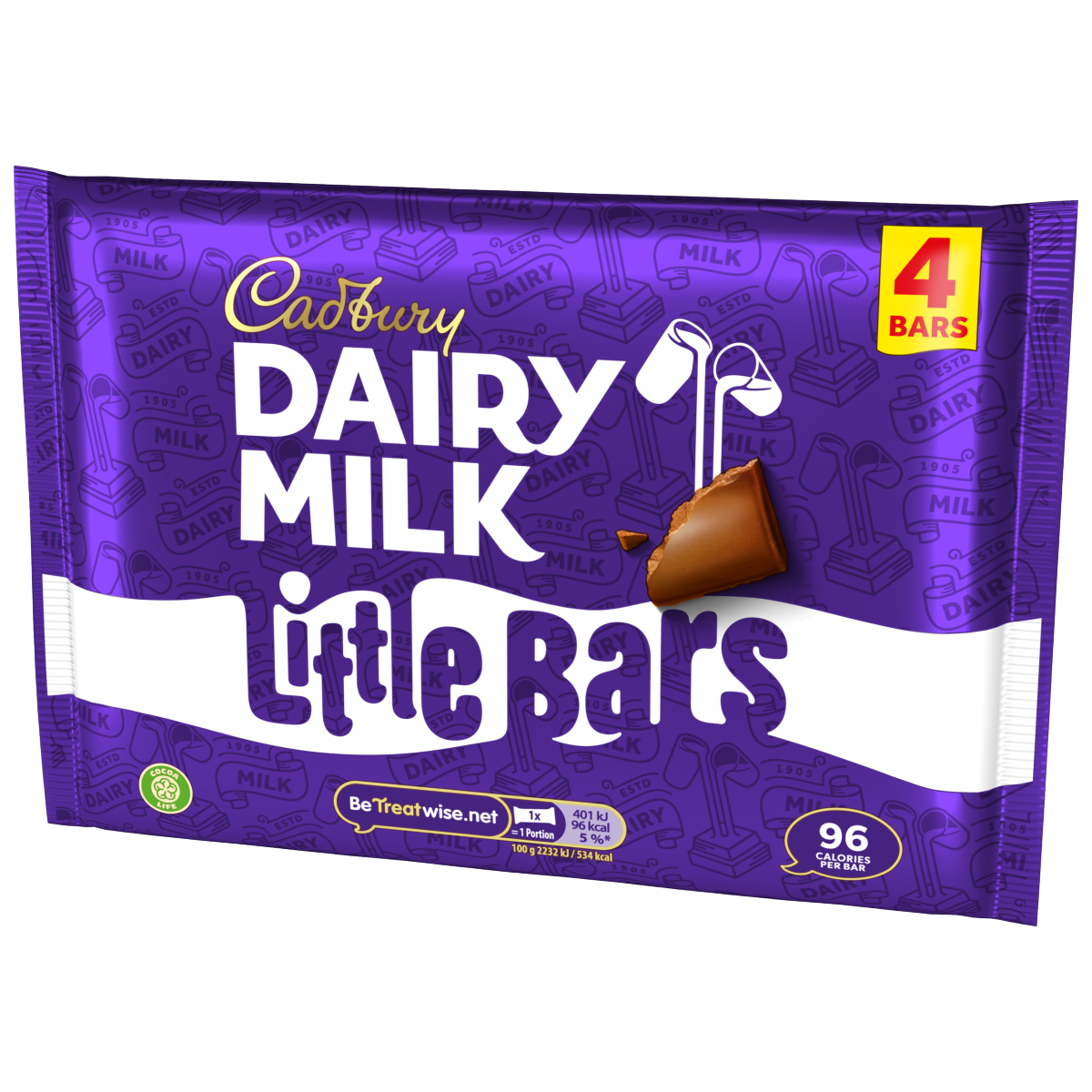 Cadbury Dairy Milk Little Bar Chocolate 4 Pack Multipack 72g (4 x 18g)