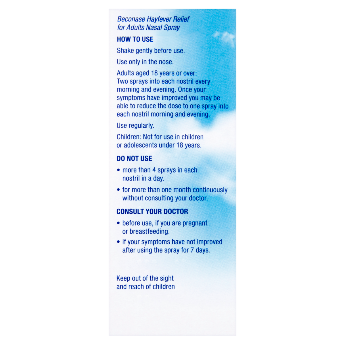 Beconase Hayfever Relief for Adults 0.05% Nasal Spray