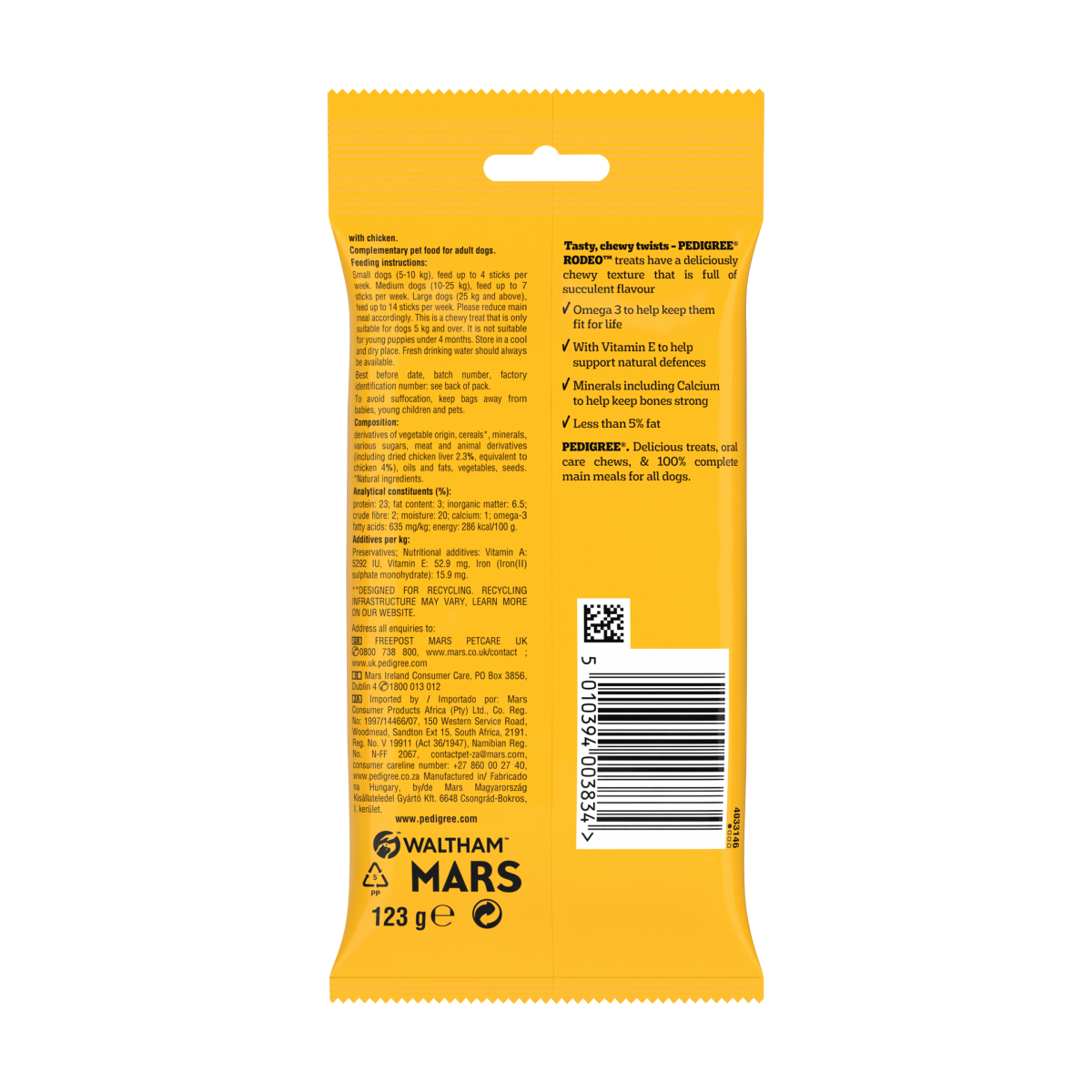 PEDIGREE RODEO Chicken Dog Treats 7 Sticks