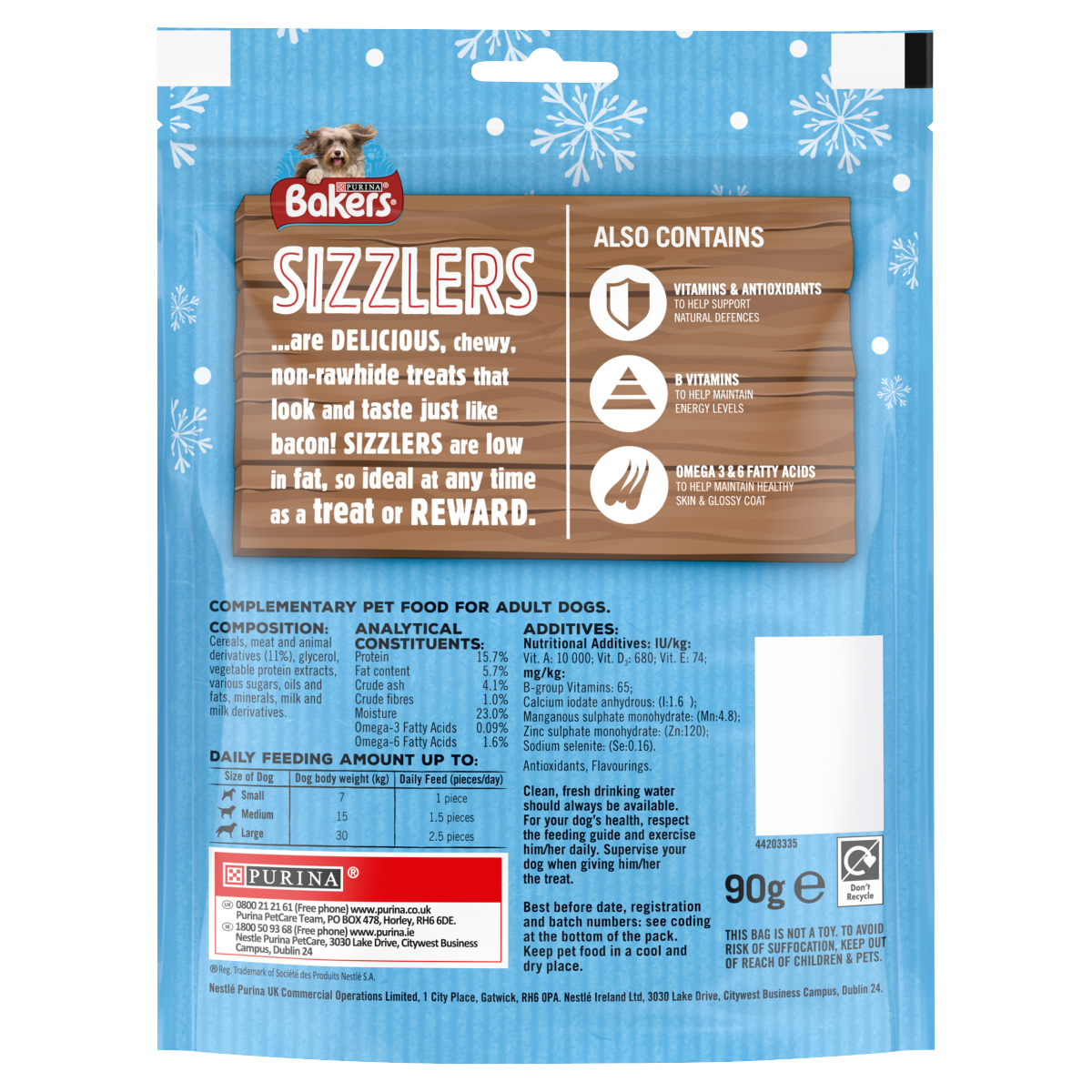 Bakers Sizzlers Delicious Meaty Treats 90g