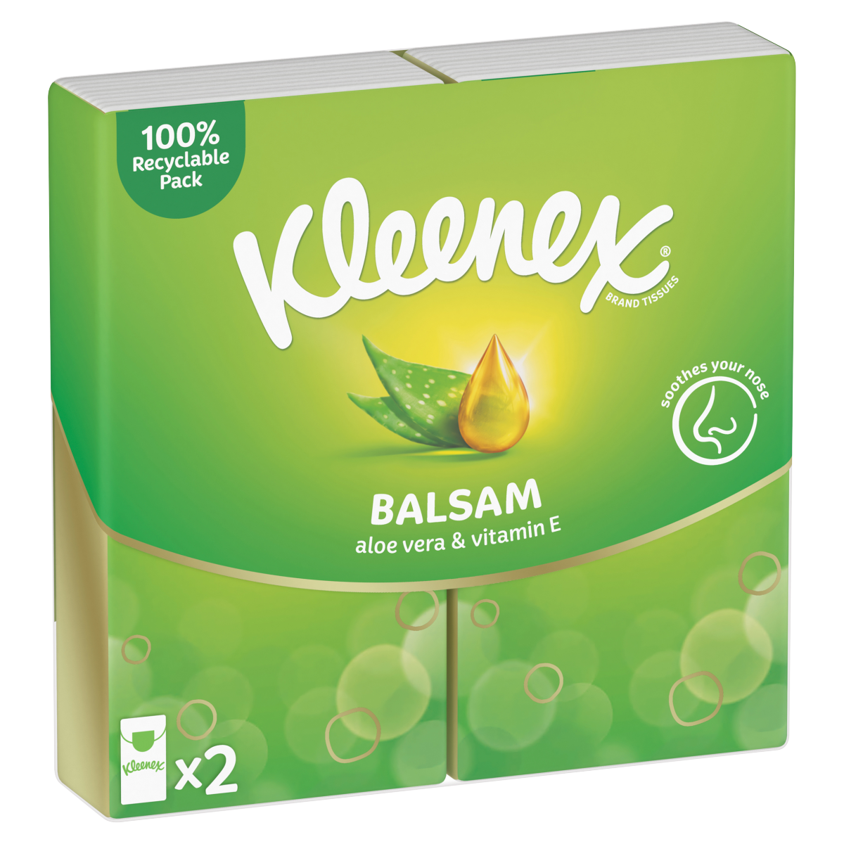 Kleenex Balsam Tissues – 2 Pack – 12 x Clipstrip